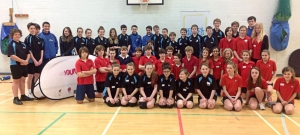 Students from Dartmouth Academy, Kingsbridge Community College and the Sports Leaders before the event. 